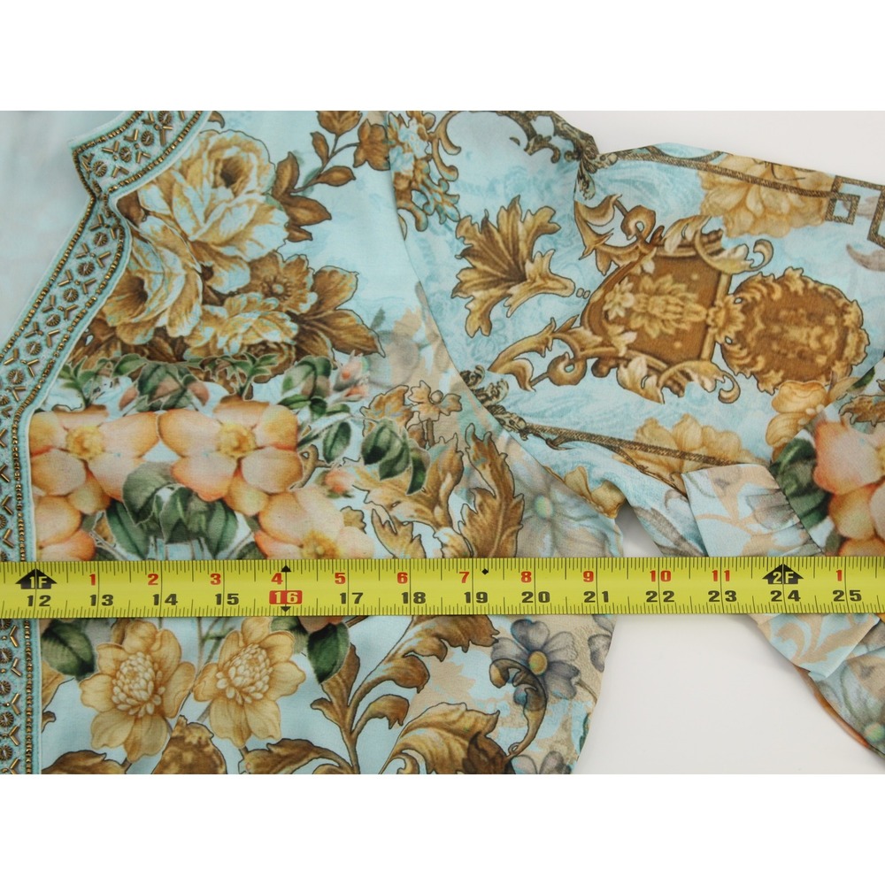 Soft Surroundings Baroque Dress Large Beaded Cottagecore Coastal Boho Chic - Picture 8 of 13